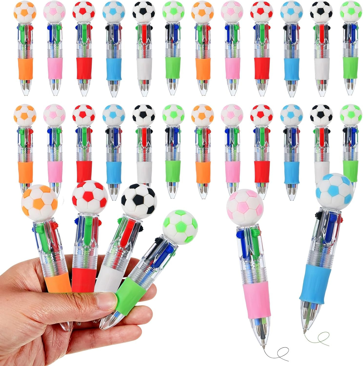 Soccer Party Favors Soccer Pens Mini Multicolor Pen in One Cute Fun 4-In-1 Pens 