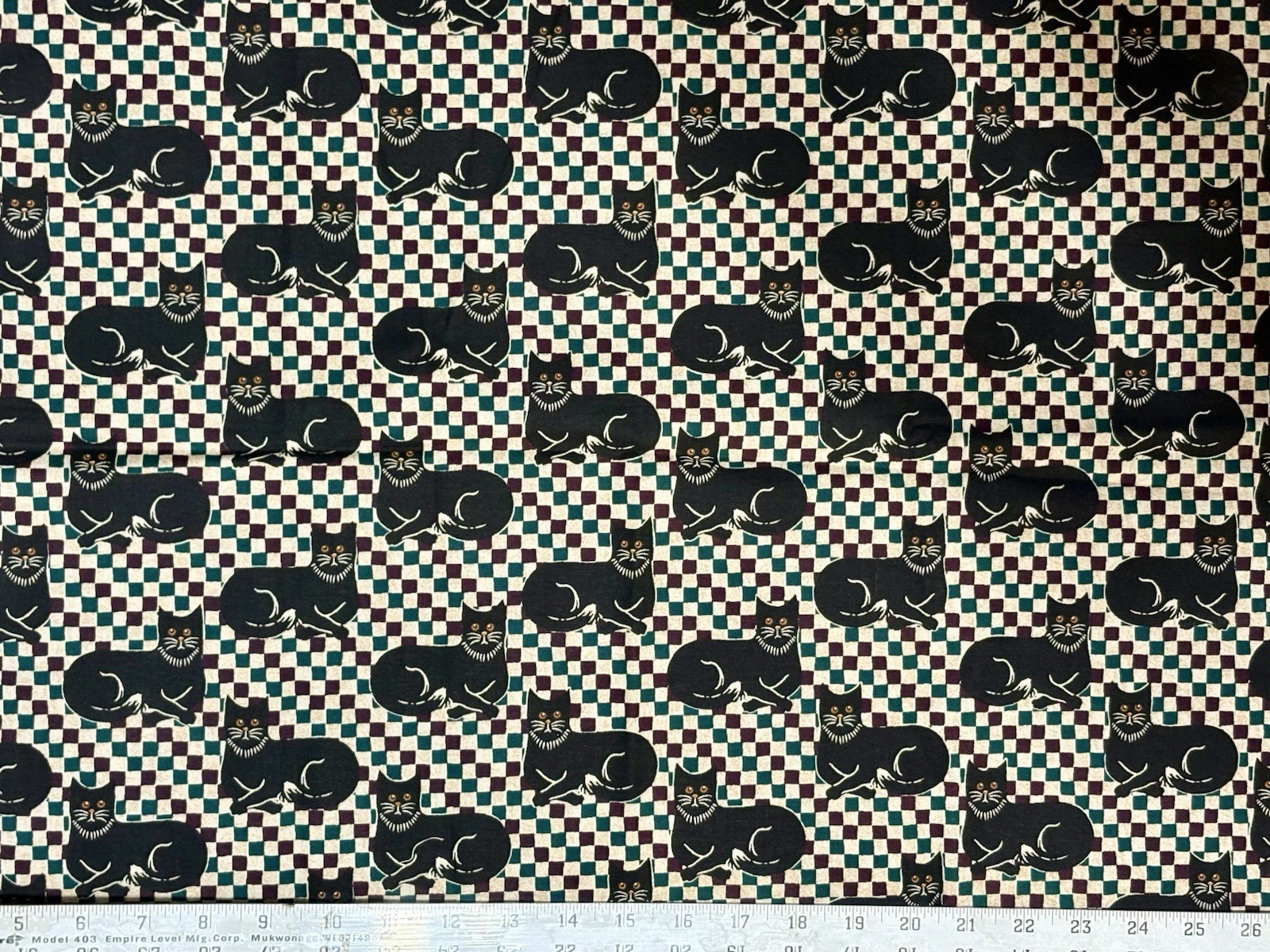 VINTAGE Black Cats (Spring Industries) - 1 Yard: 36” x 44”