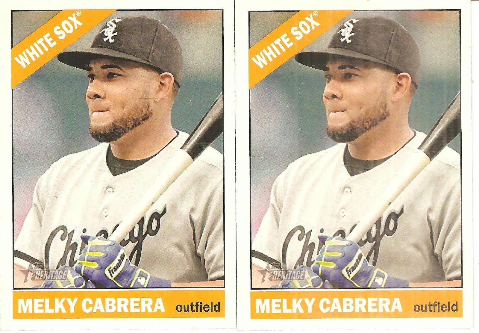 2 CARD 2015 TOPPS HERITAGE MELKY CABRERA BASEBALL CARD LOT