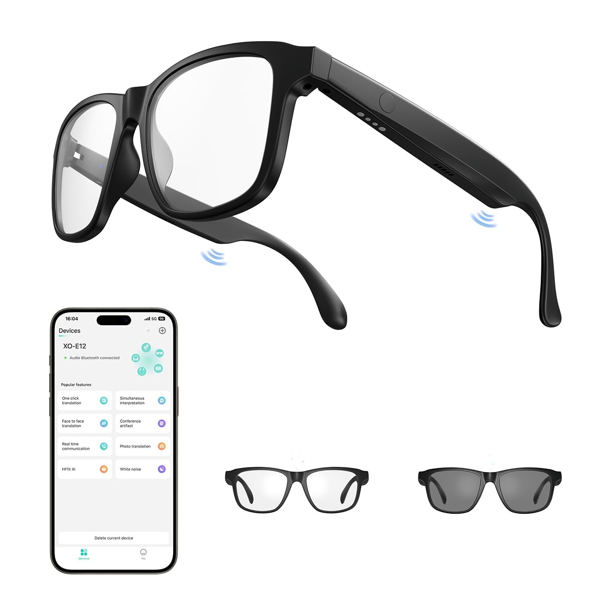 AI Smart Glasses ,Bluetooth Glasses with 140+ Languages Online Translation, P...