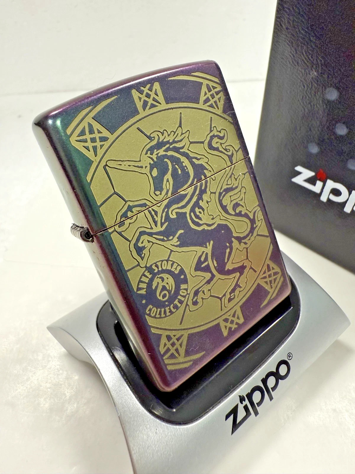 GENUINE Zippo Lighter ANNE STOKES MAGICAL UNICORN Iridescent Finish NEW IN BOX