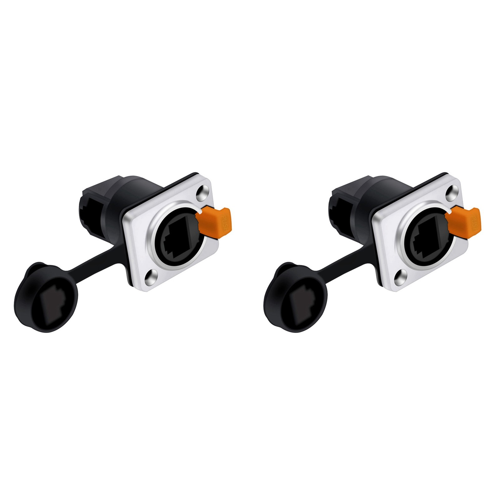 2X RJ45   Connector 8P8C Female Panel Mount Sockets RJ45 Ethernet9718