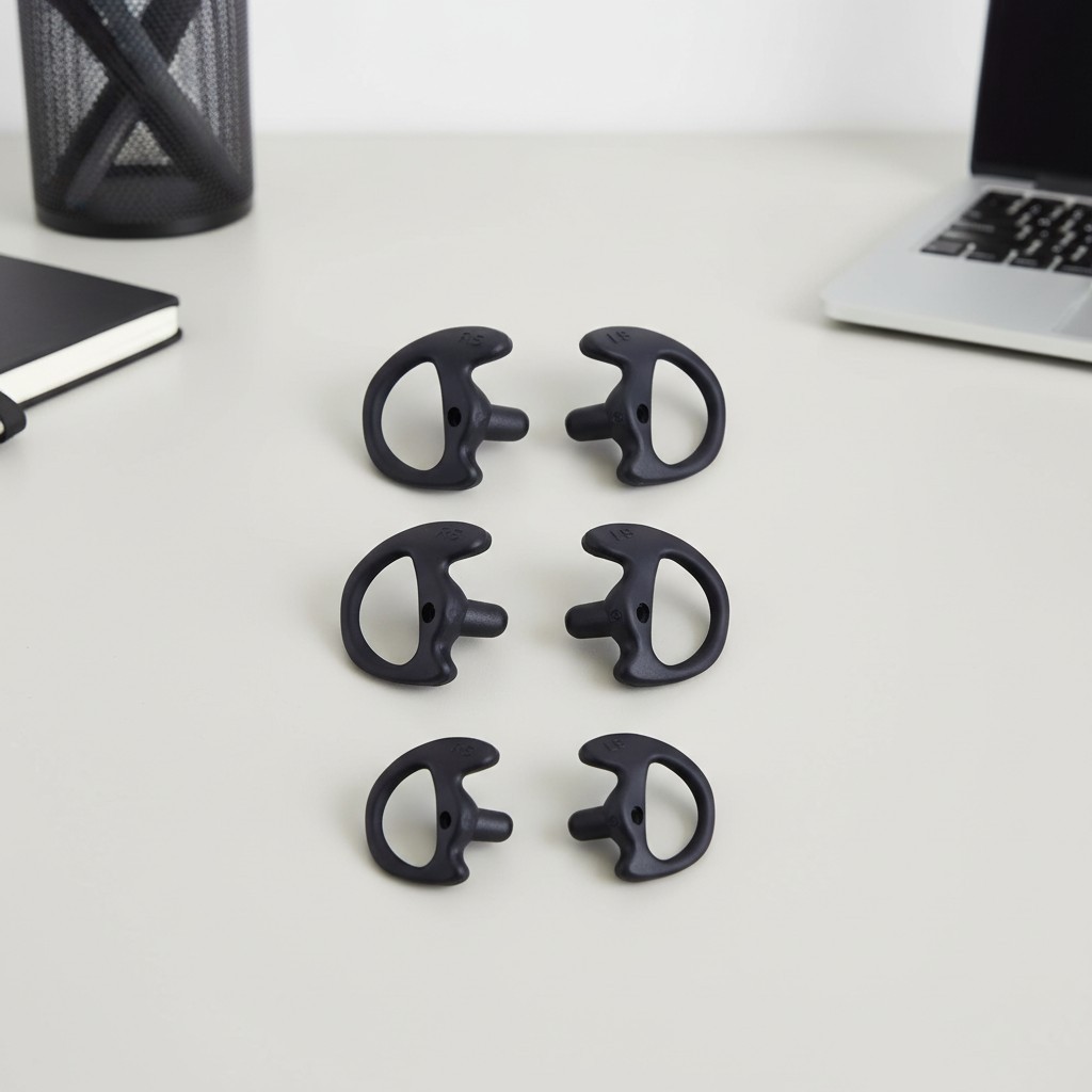 Ultra-Comfort Silicone Ear Molds for Two-Way Radio Earpiece - 3 Sizes Included