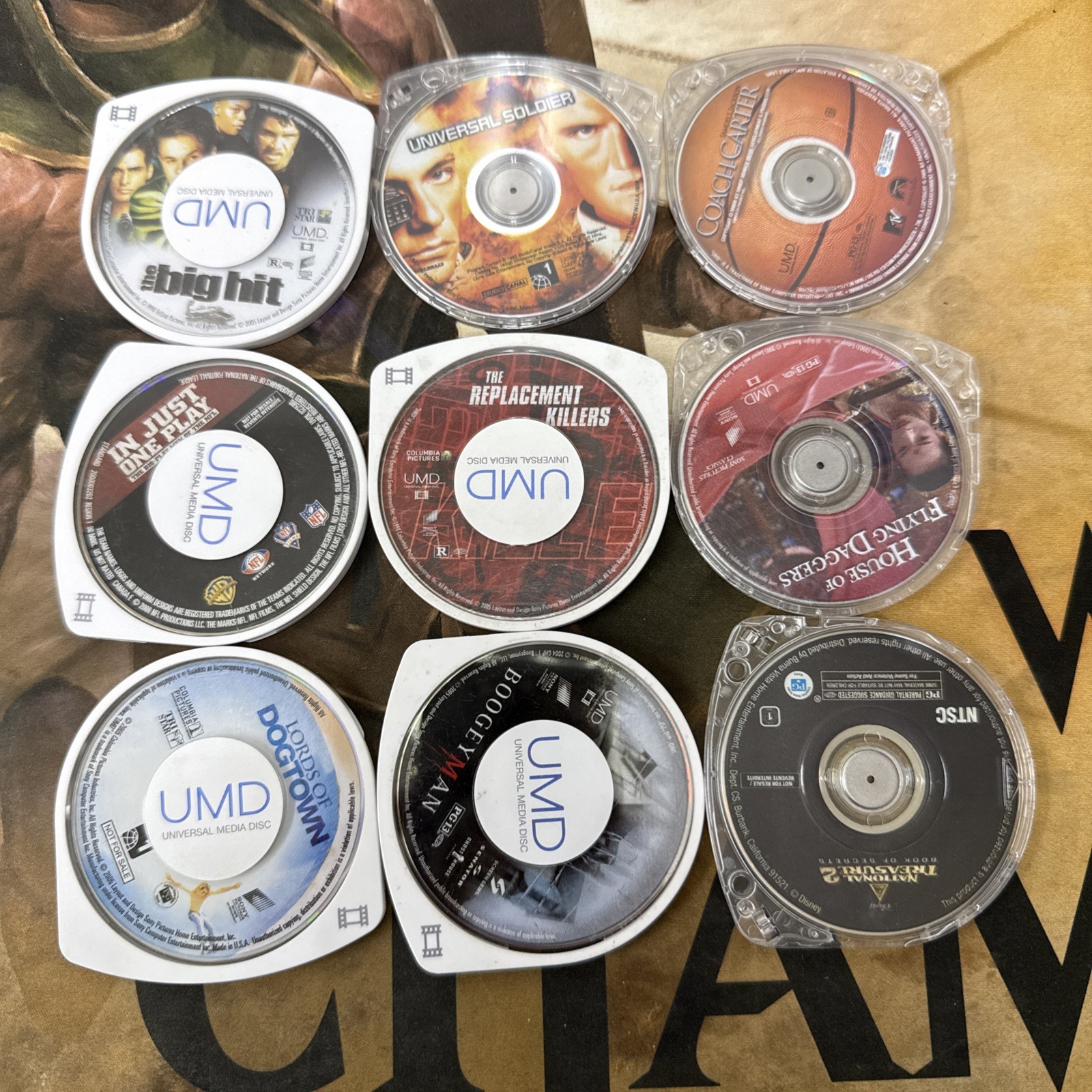 Mixed Lot Of 9 UMD Discs For PSP Games & Movies