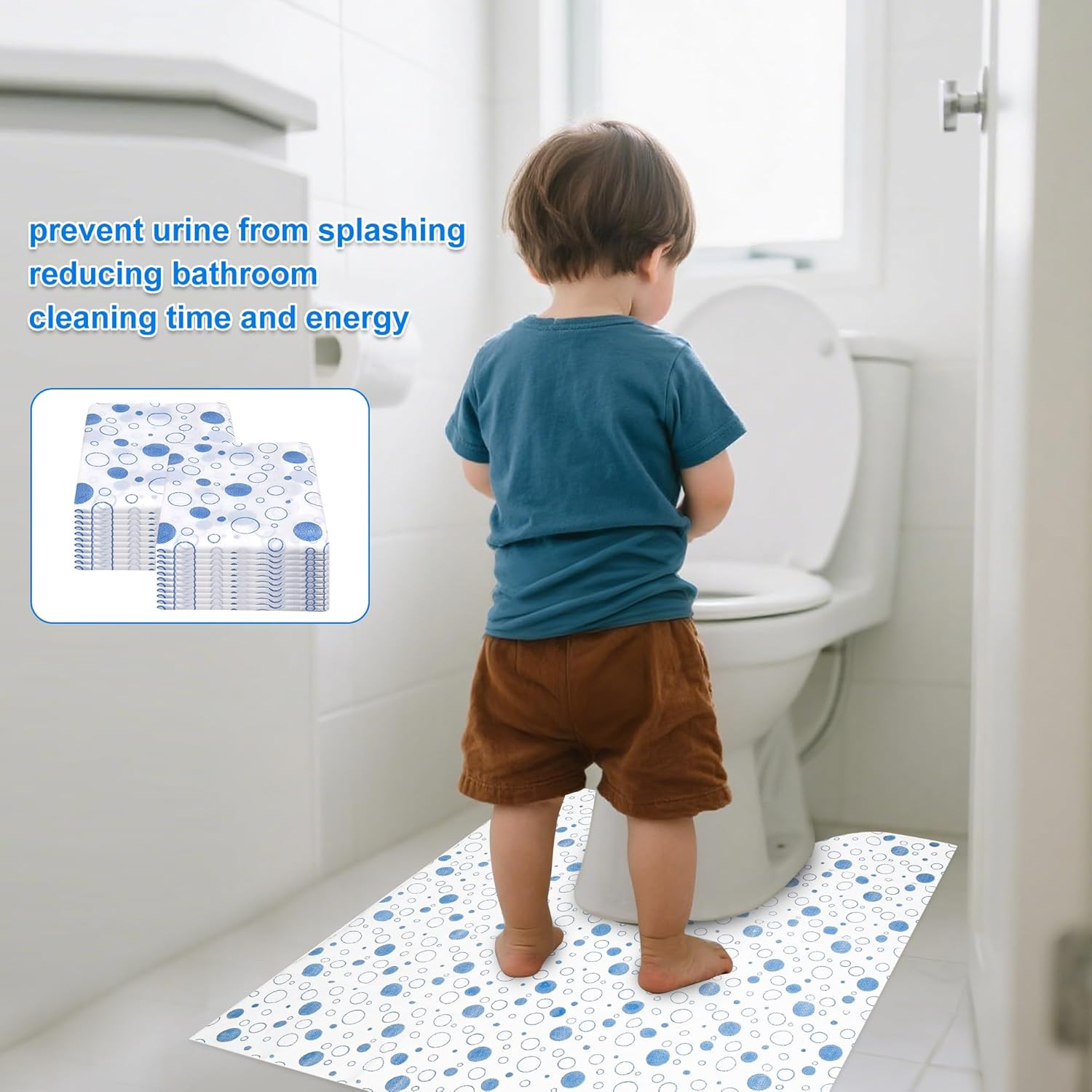 50 Pack Disposable Toilet Mats Floor Protector Urine U-Shape Training Rug Adults