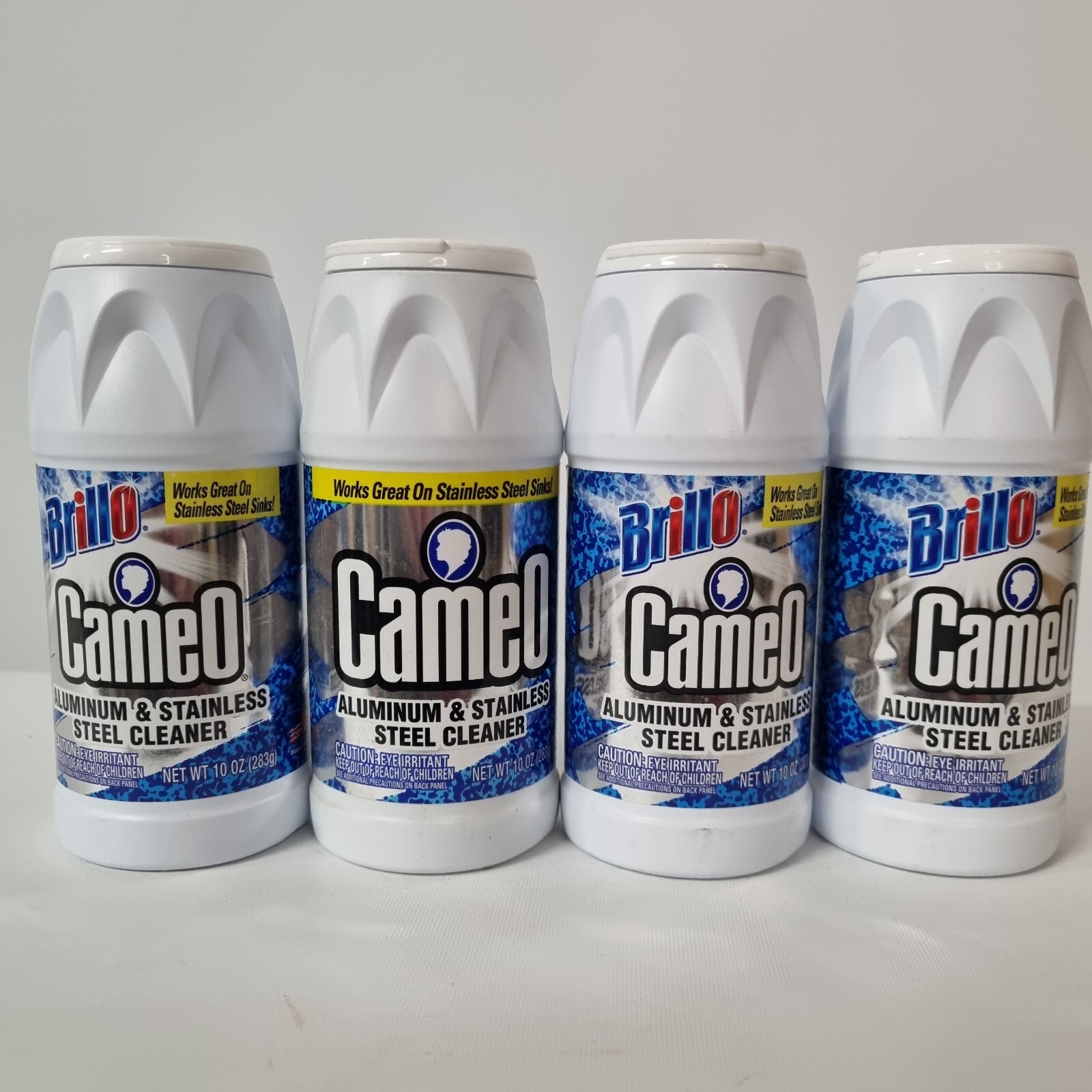 (4) 10 oz (OLD FORMULA) Brillo Cameo Aluminum & Stainless Steel Cleaner 