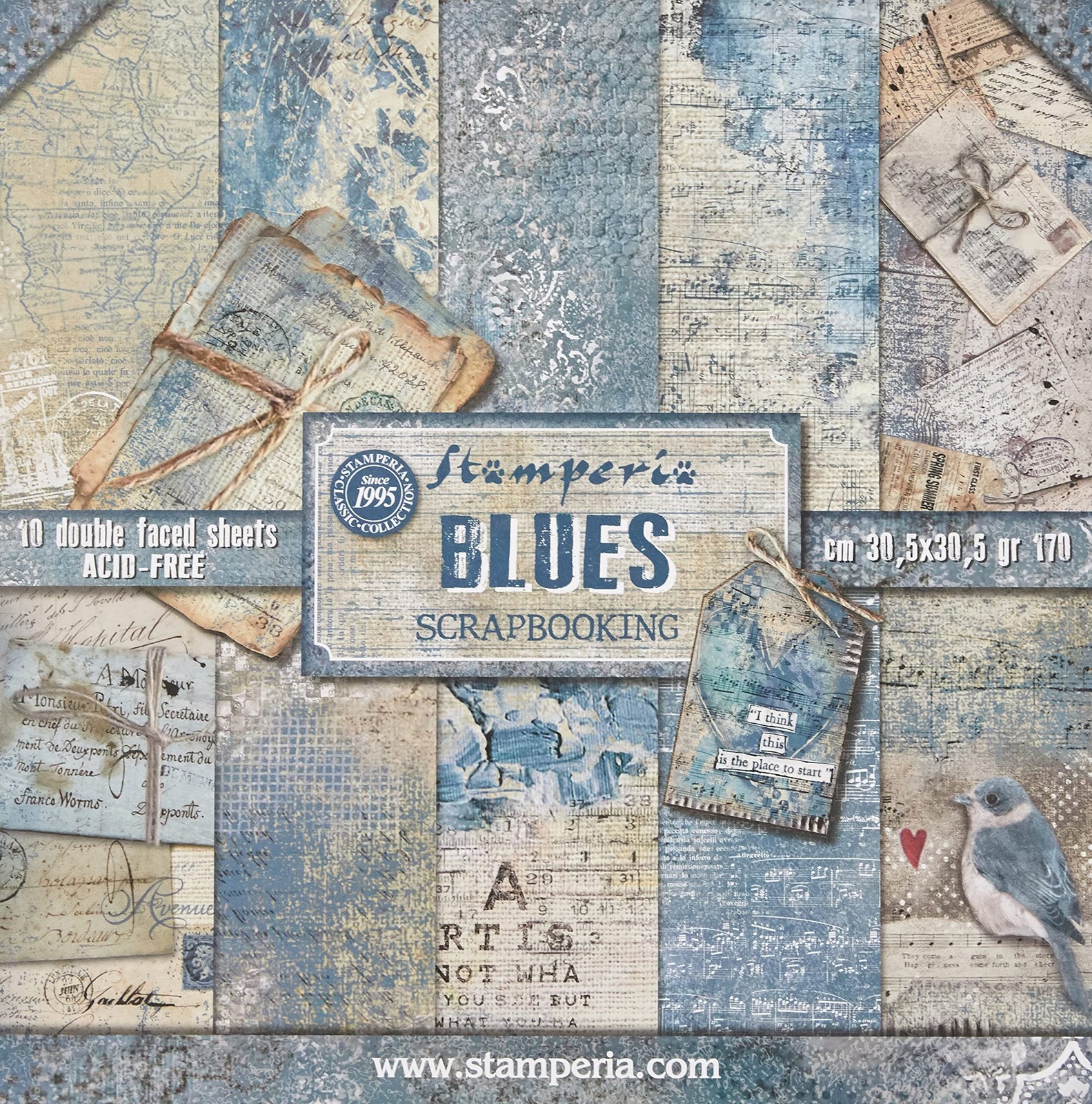 Double-Sided Scrap Pad 10 Sheets, 5 (12 x 12 Inches) – Blues, Multicoloured, ...