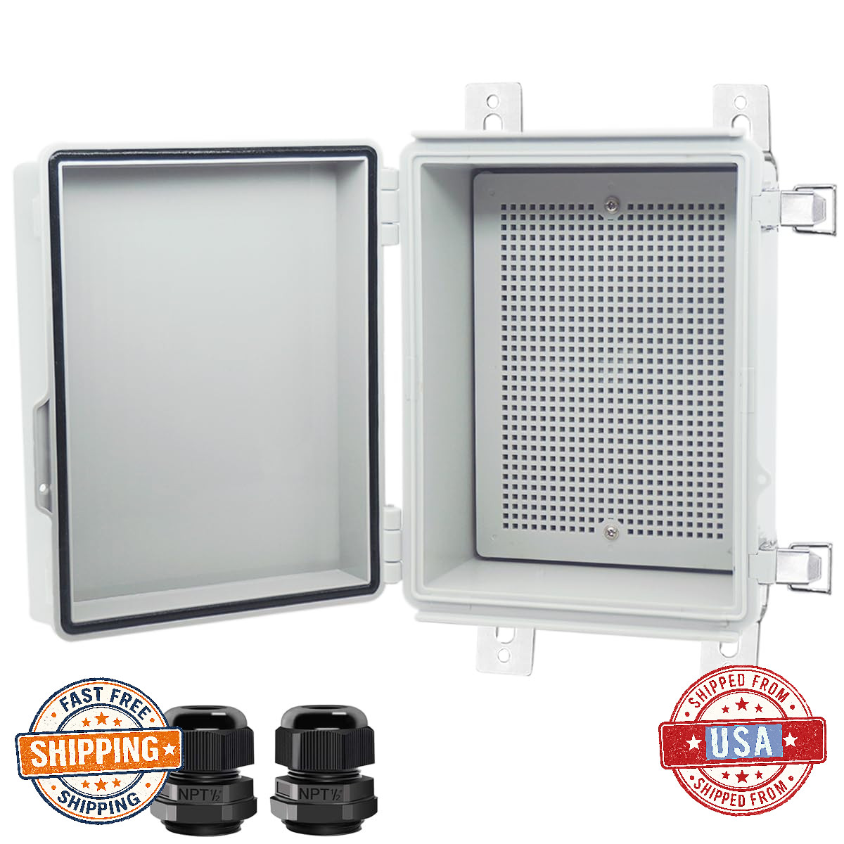 IP67 Waterproof Junction Box 8.7"x6.7"x4.3" Stainless Steel Enclosure