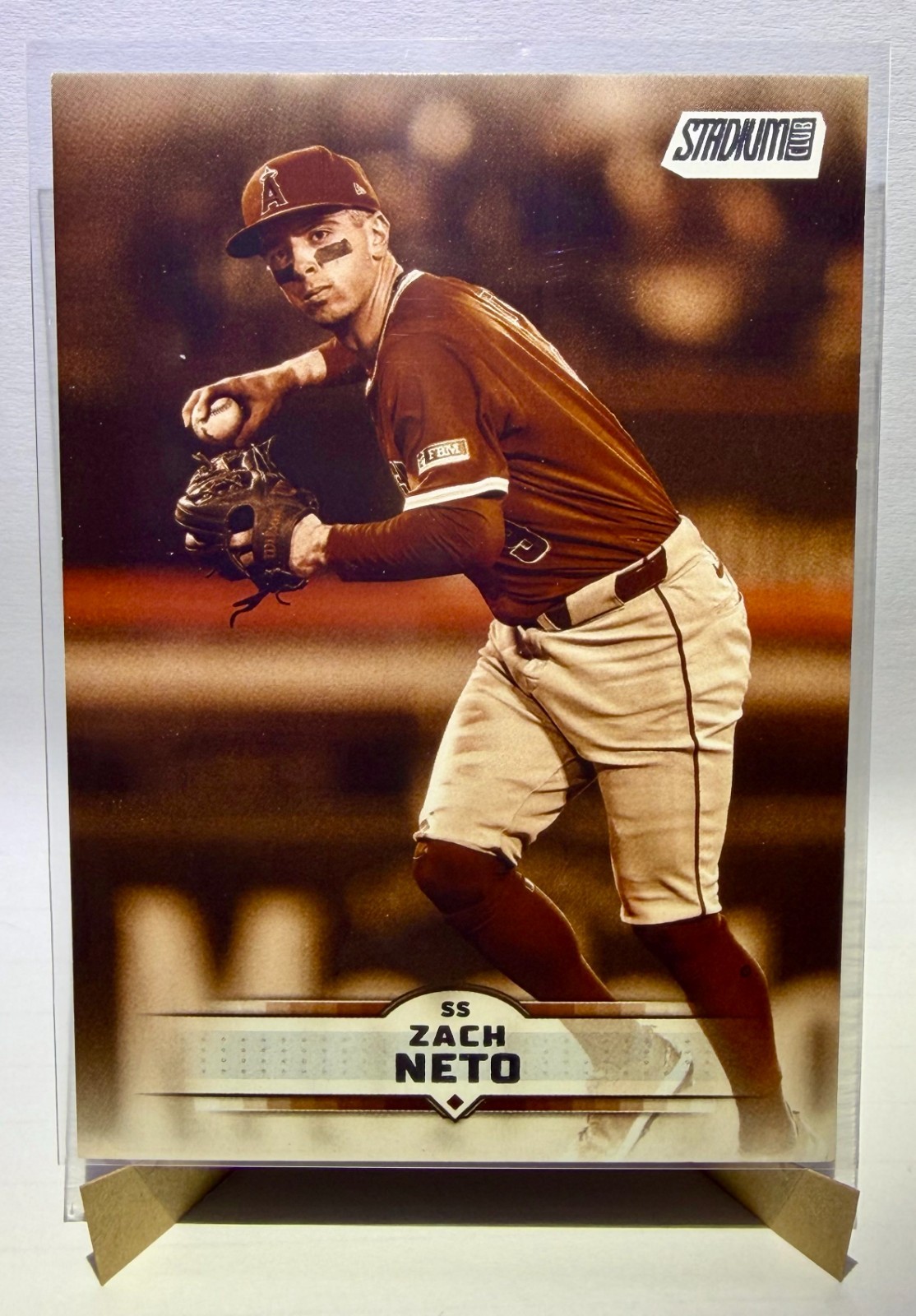 2025 Topps Stadium Club Zach Neto #37 Sepia Parallel Los Angeles Angels