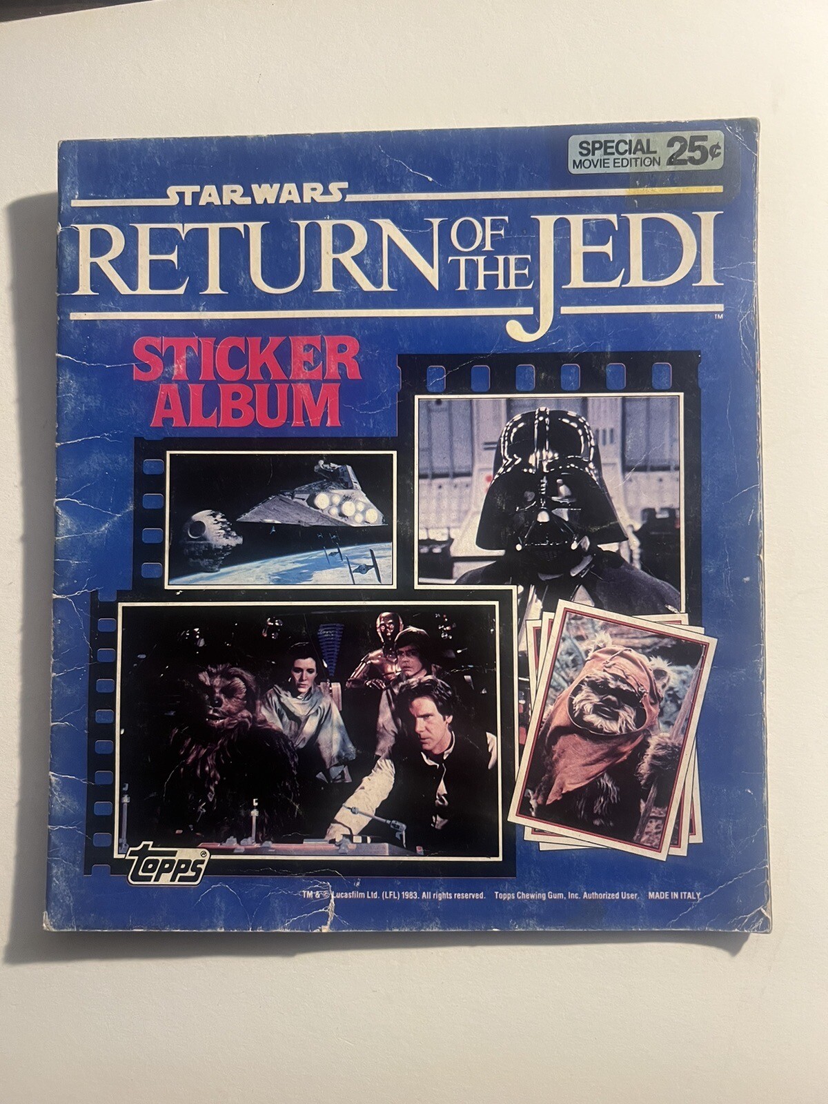 Vintage STAR WARS Return Of The Jedi Sticker Album Topps 1983 Partially Filled t