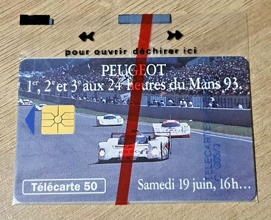 Phonecard 50U Peugeot 24 Hours of Le Mans 93 19 June 16h ....new in blister
