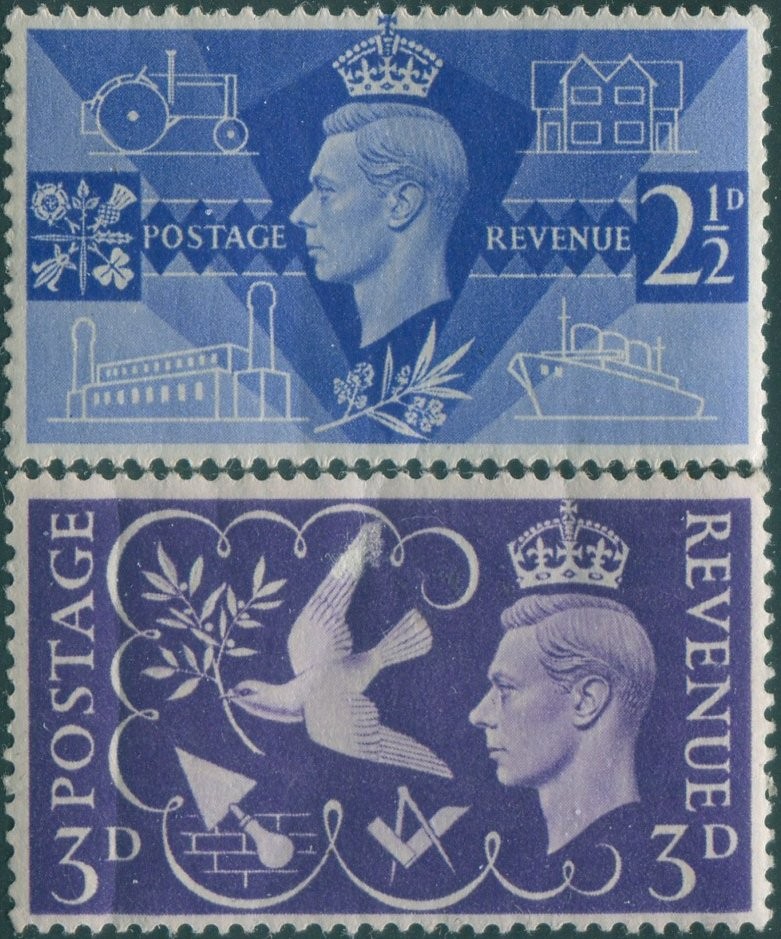 Great Britain 1946 SG491-492 KGVI Victory set MNH