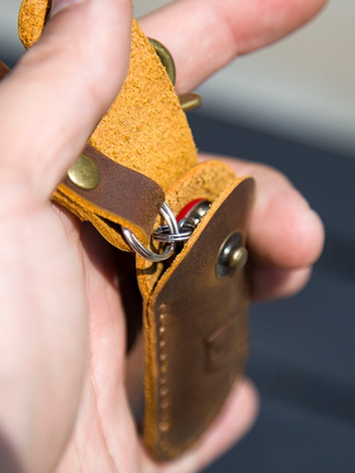 Handmade Leather Key Holder Belt Clip Pouch for Keys or Small Knife EDC