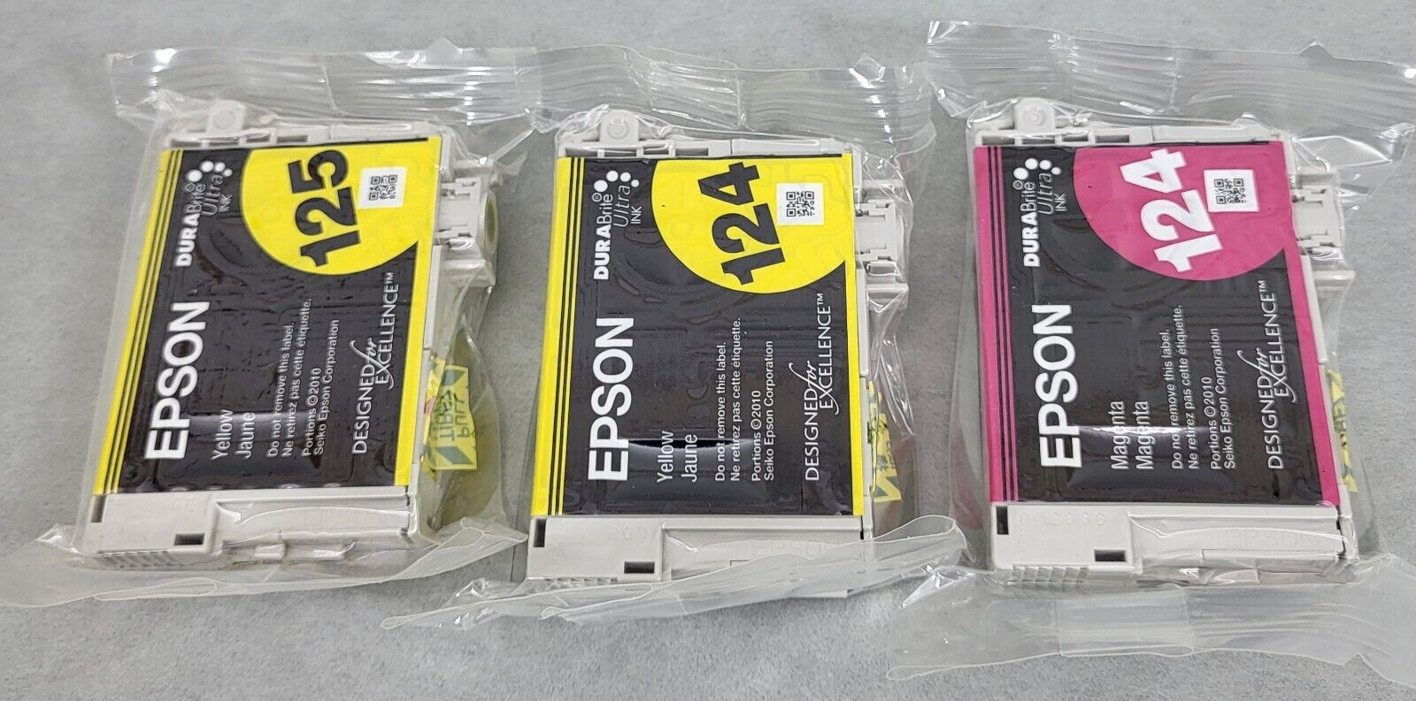 Genuine Epson 124 125 Color Ink Cartridges Magenta/Yellow 3 Pack