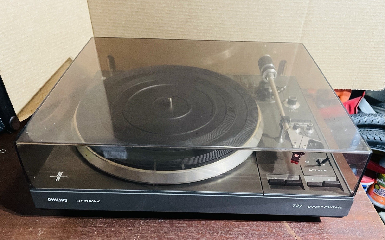 Vintage Philips Electronic 777 Direct Control Record Player Turntable