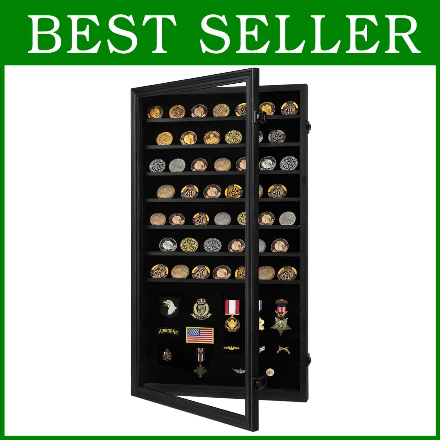 Lockable Military Coin Display Case