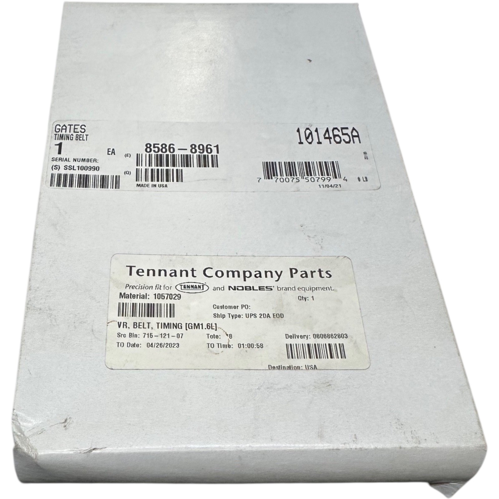 New Genuine Tennant 1057029 Timing Belt 8586-8961 **SALE**
