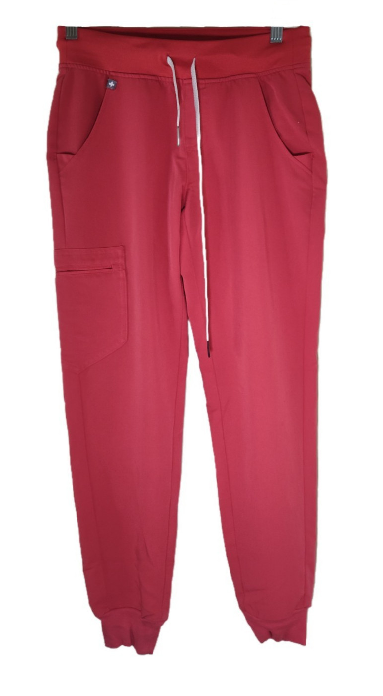 Figs Red Women's High Waisted Zamora Jogger Scrubs Pants Size XS