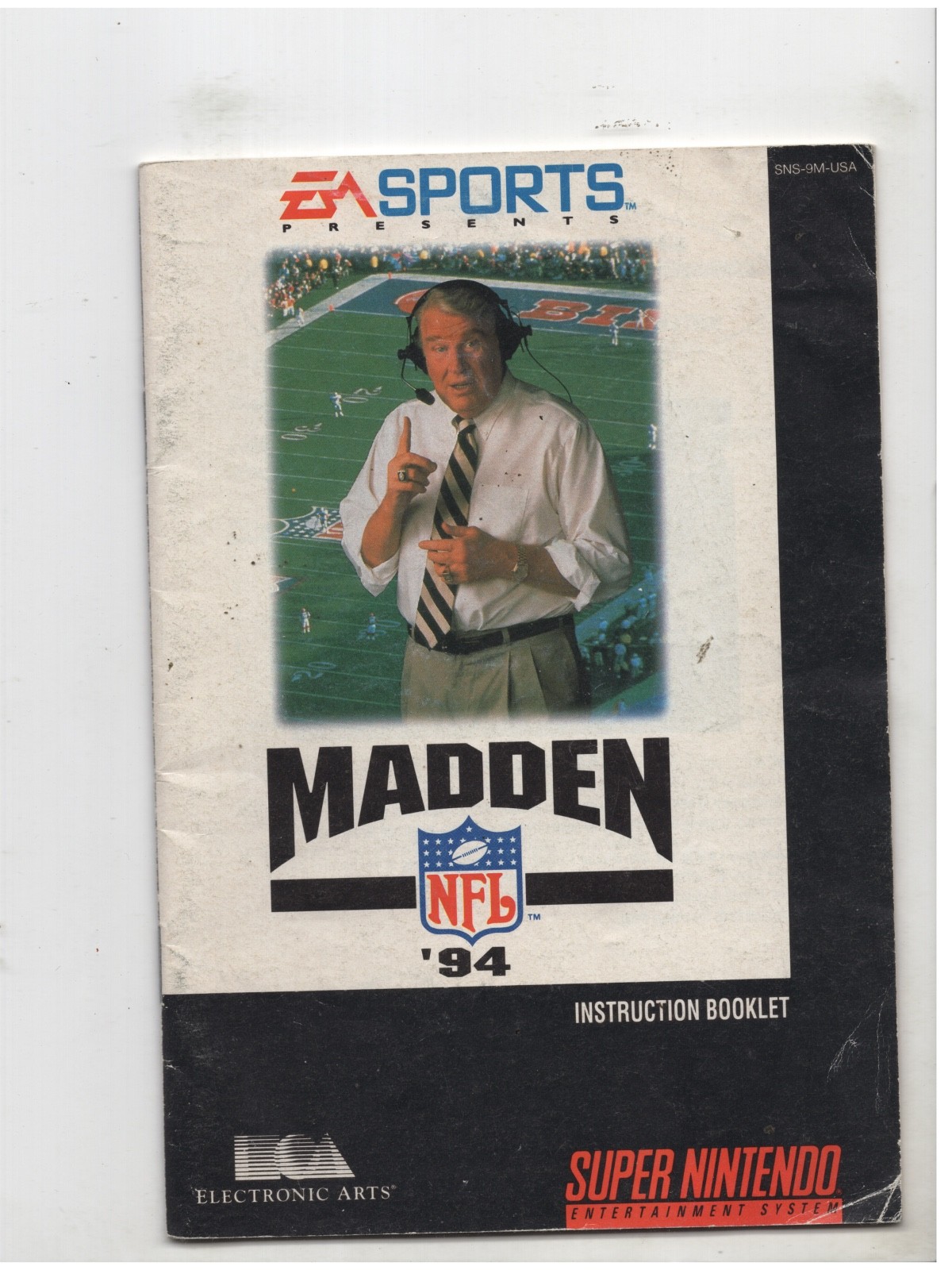 Madden NFL 94 Super Nintendo SNES Worn Manual Only Authentic Original