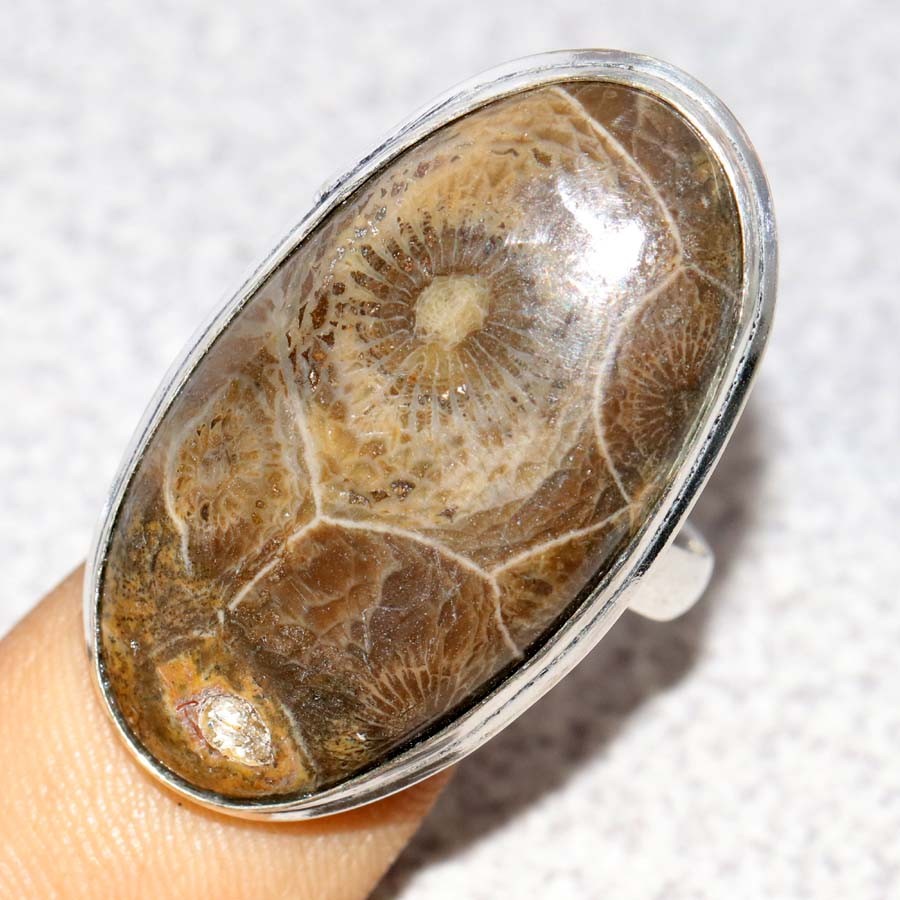Fossil Coral 925 Silver Plated Ring US 12 Must Have Jewelry New Year Vibes JW
