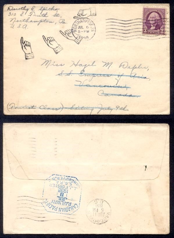 CDN PACIFIC RAILWAY JJ FORSTER VANCOUVER 1938 HS