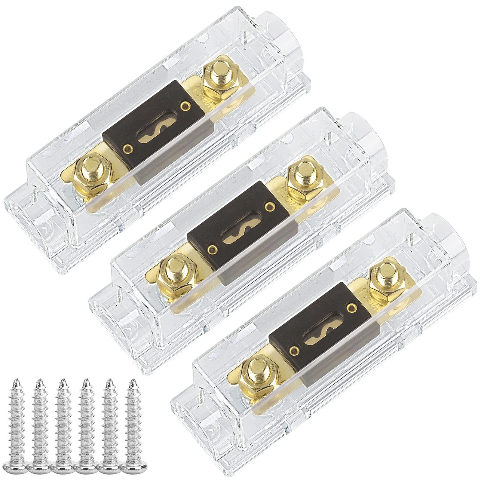 3 Pack 150 AMP ANL Fuse Holder Kit 0/2/4/8 Gauge AWG 150A Fuses Block for Car...