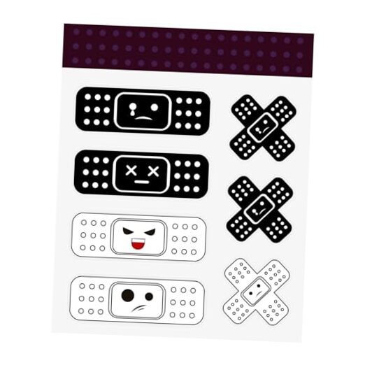 Car Bandage Decal, Funny Cute Auto Cartoon Bandage Stickers with 2 Black