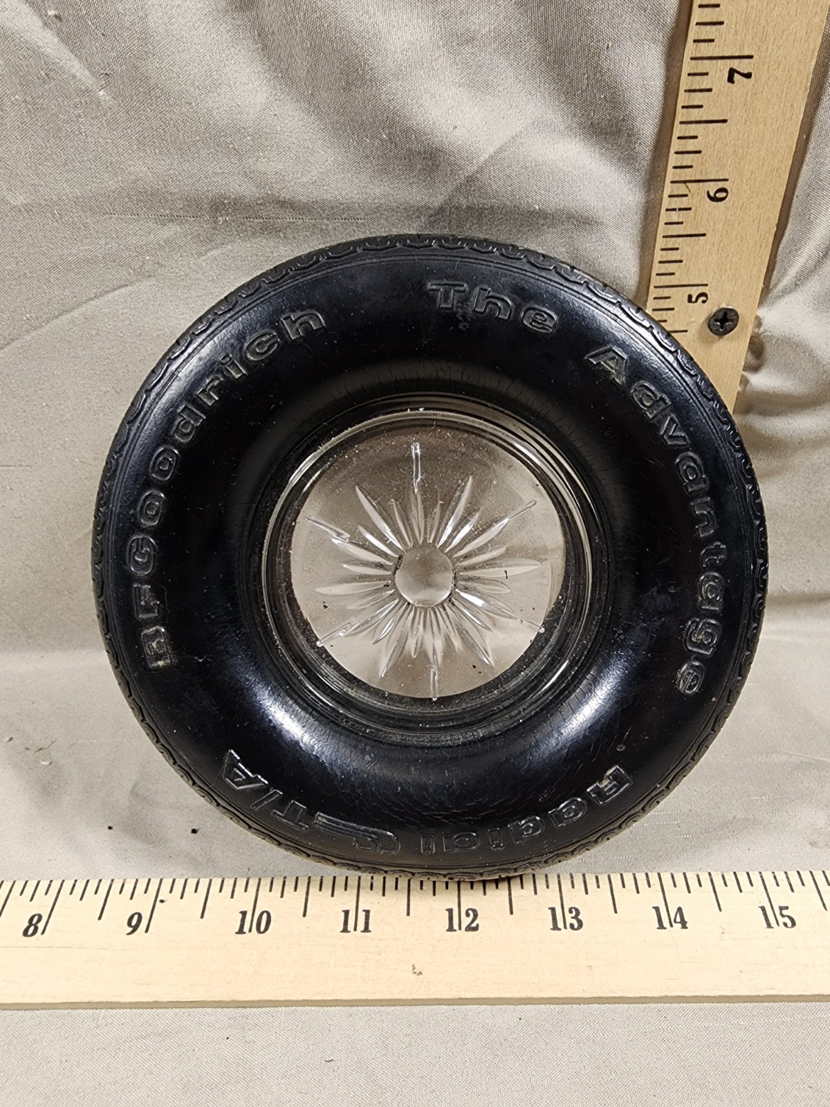 Antique Tire Advertising Ashtray B.F. Goodrich The Advantage Used