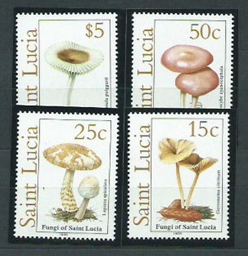 Santa Lucia - Mail Yvert 924C/F ** Mnh Mushrooms