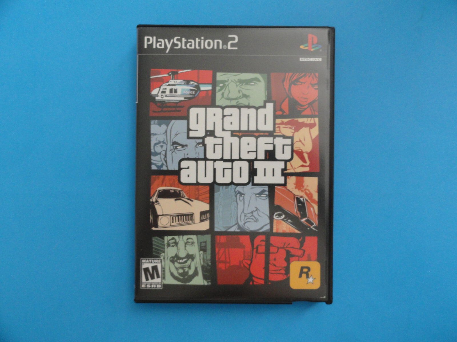 PS2 GRAND THEFT AUTO III 3 - ORIGINAL COVER ART & BLOCKBUSTER VIDEO CASE NO GAME