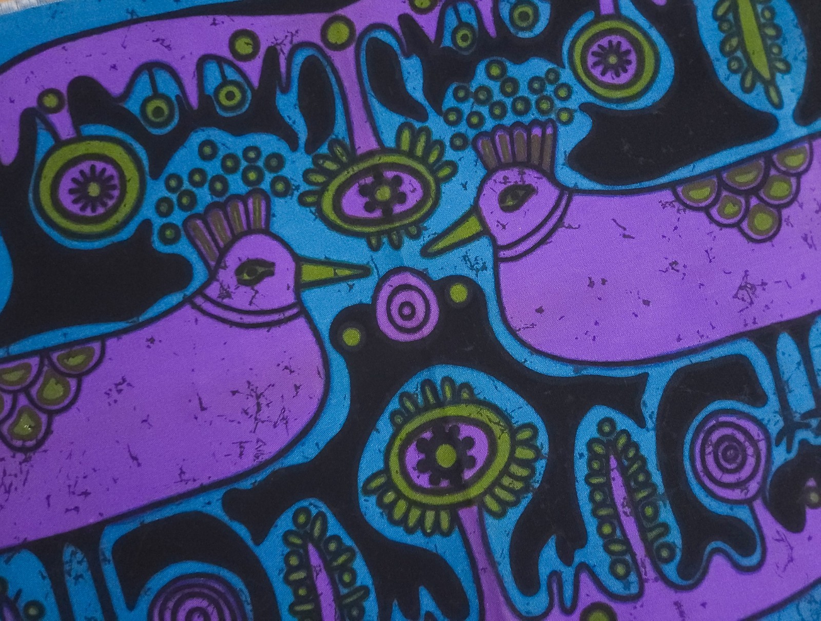 SÄNGER Signed Vintage West German Wall Hanging fabric Mid Century Pop Art 70s