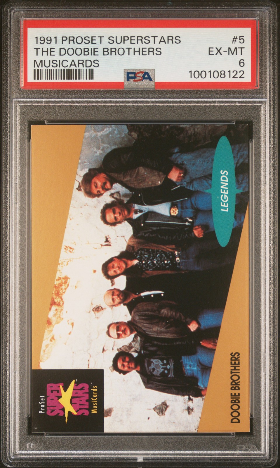 1991 PROSET SUPERSTARS MUSICARDS #5 THE DOOBIE BROTHERS PSA 6