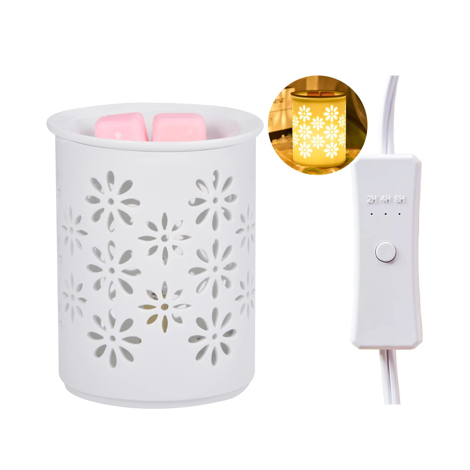 Dicimi Ceramic Electric Wax Melt Warmer with Timer for Home Office Bedroom Li...