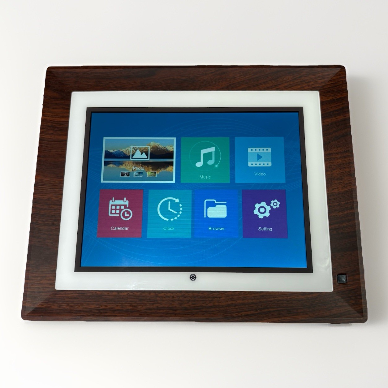 Digital Photo Frame Touchscreen USB - M09 11x9 SN:M0920192501558 - Wooden Design