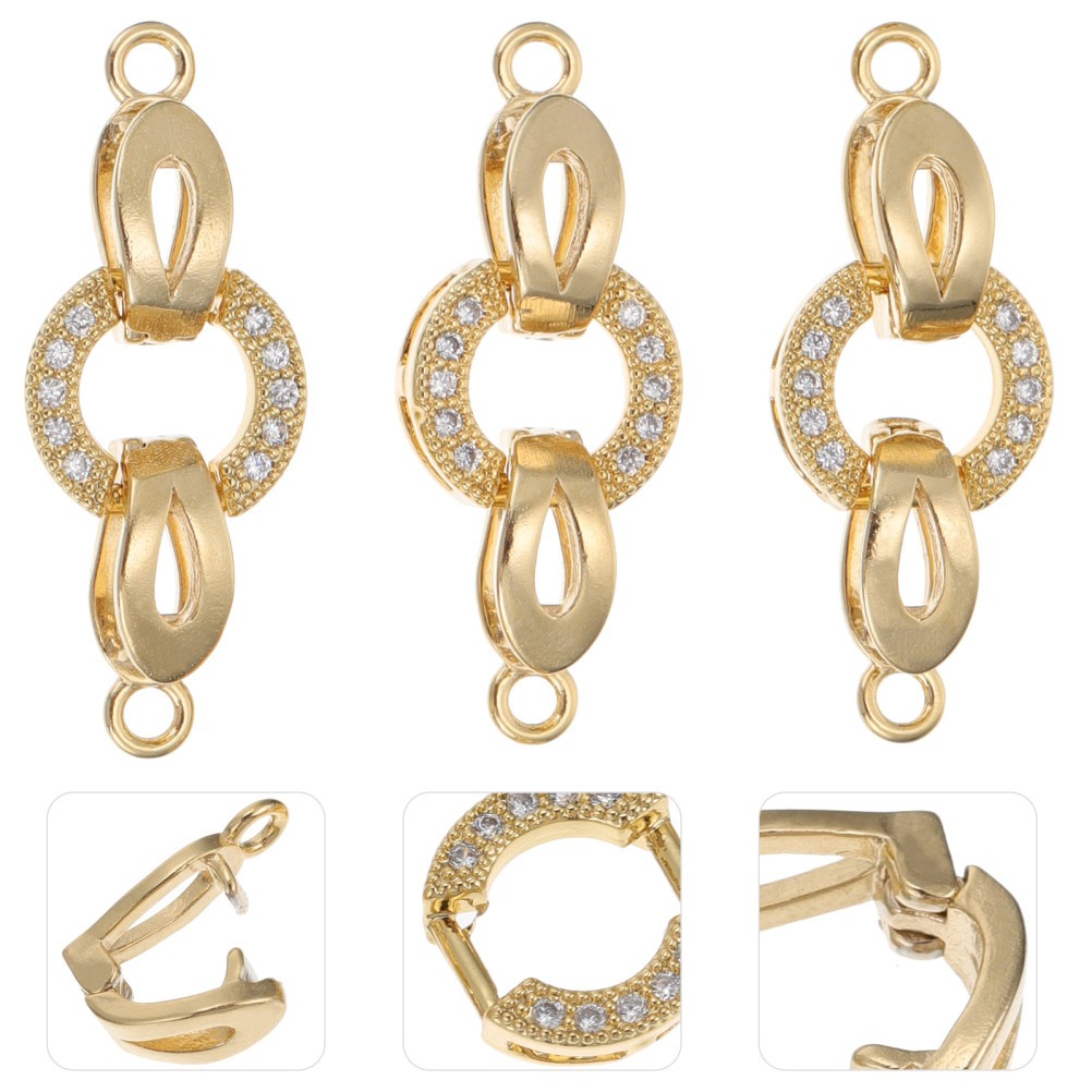  3 Pcs Jewelry Buckle Clasp Charm for Necklace Bracelet Clasps and Closures