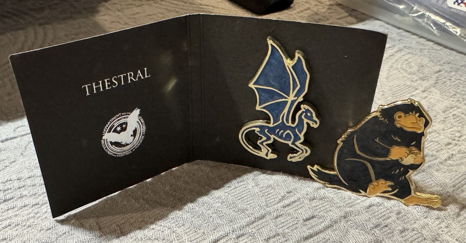 Two Harry Potter Wizarding Worlds Loot Crate Pins THESTRAL  & NIFFLER