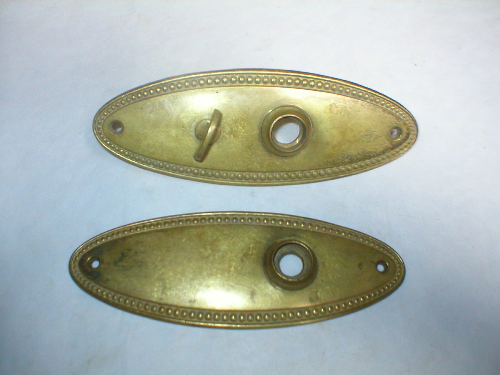 Antique Solid Brass Doorplate Pair
