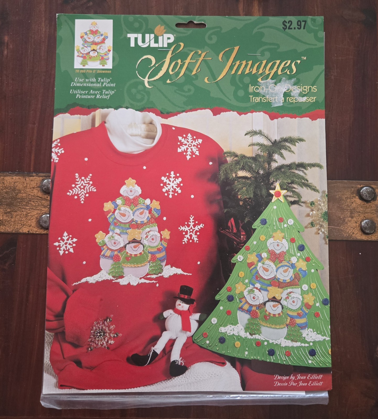 Vintage NOS Tulip Iron-On Transfer Pile O'Snowmen Holiday Christmas 0014878