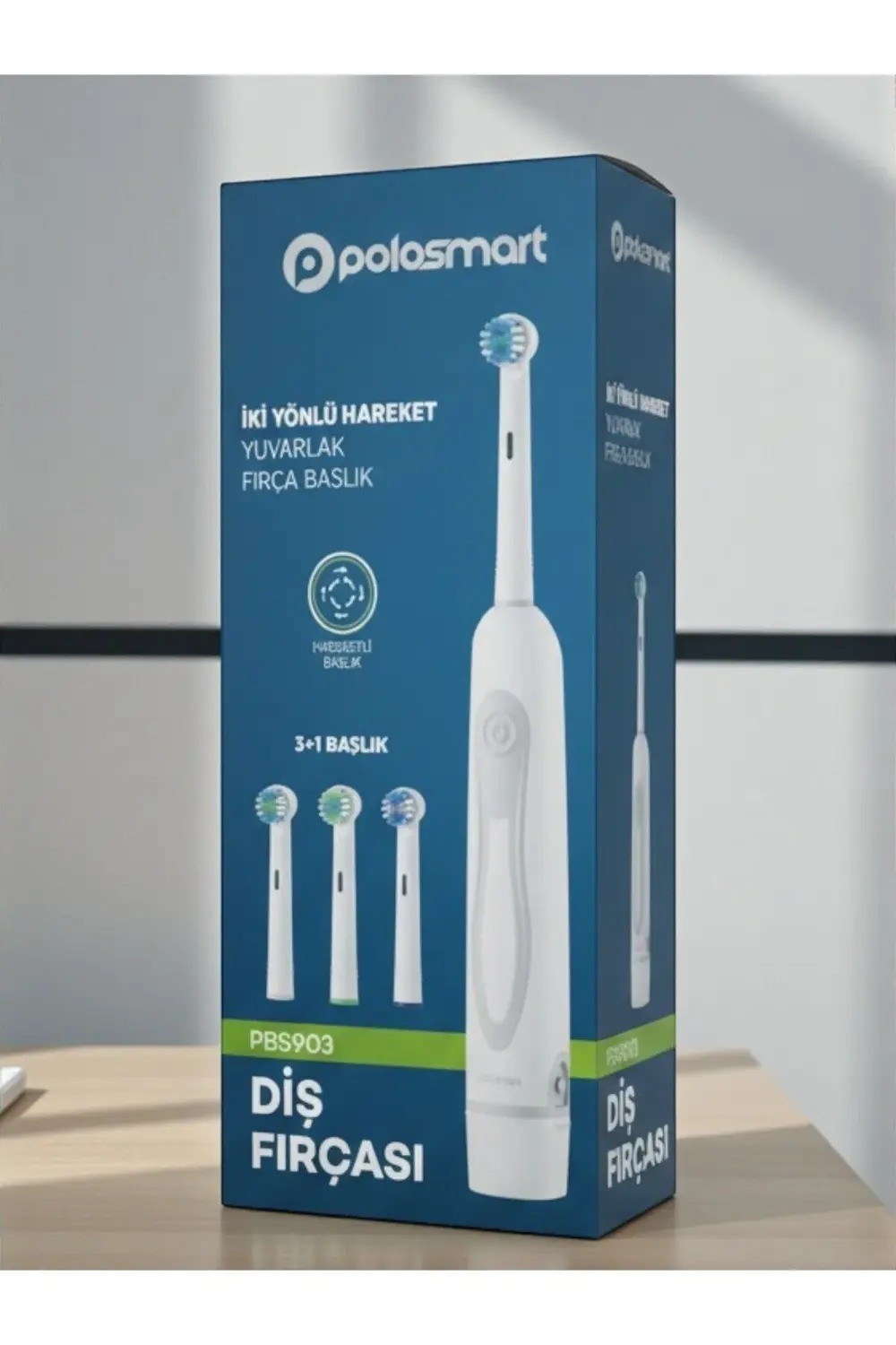 Ticimark PBS-903 Battery-Powered Toothbrush 3+1 Heads IPX5 Medium Hardness - Two
