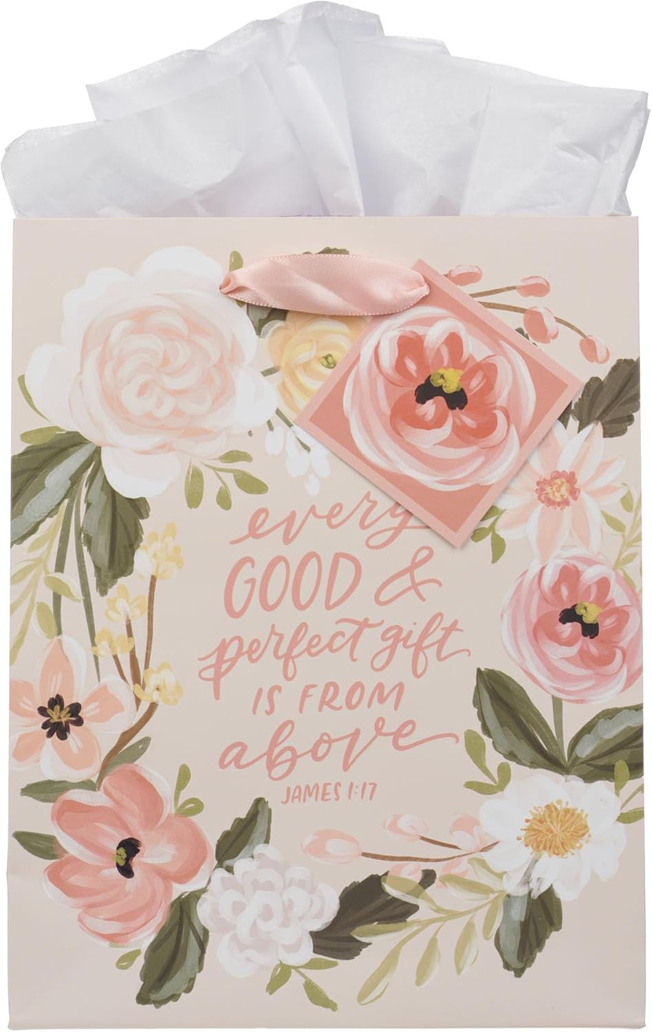 Medium Portrait Inspirational Scripture Gift Bag, Tag & Wrapping Tissue Paper Se