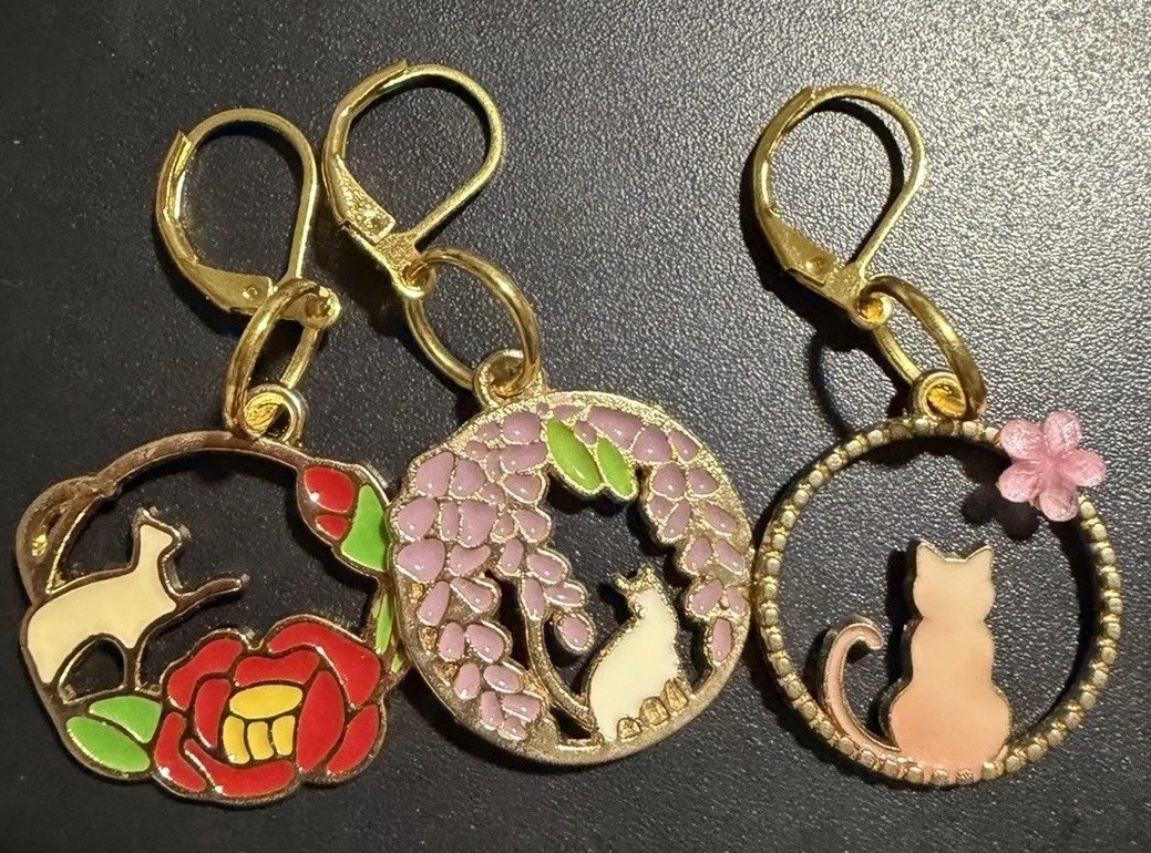 Cat stitch markers- set of 3 