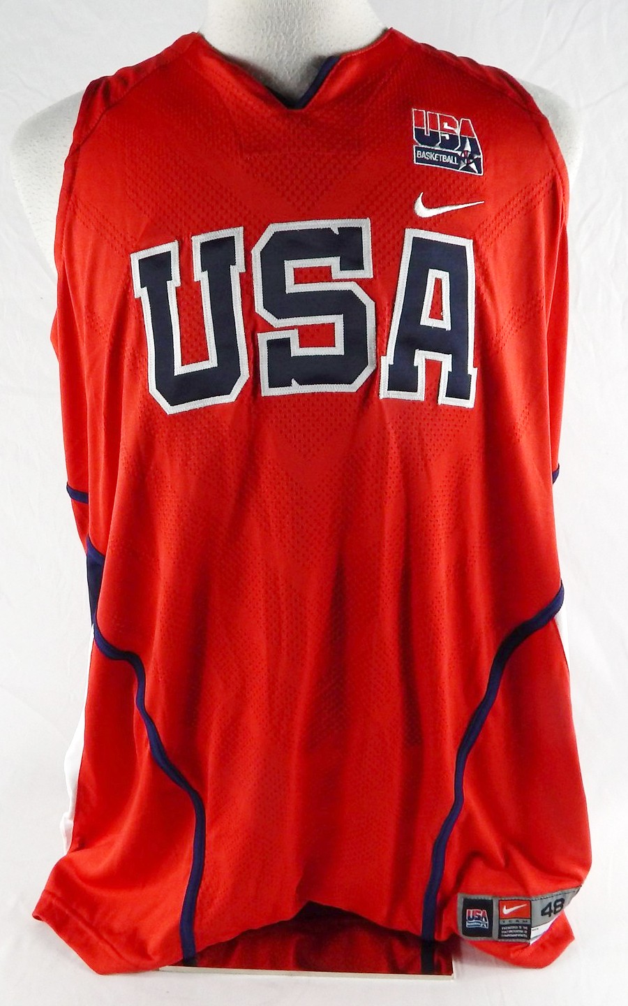 2006-07 Team USA Basketball Blank Game Issued Red Jersey 48 723