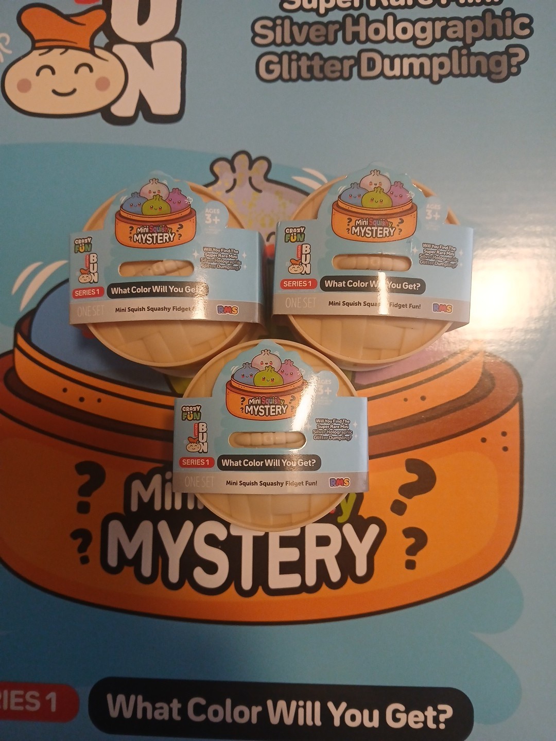 Squishy Bun Viral Mystery Dumpling Mini Lot of 3 Series 1 Sensory Fidget TikTok 