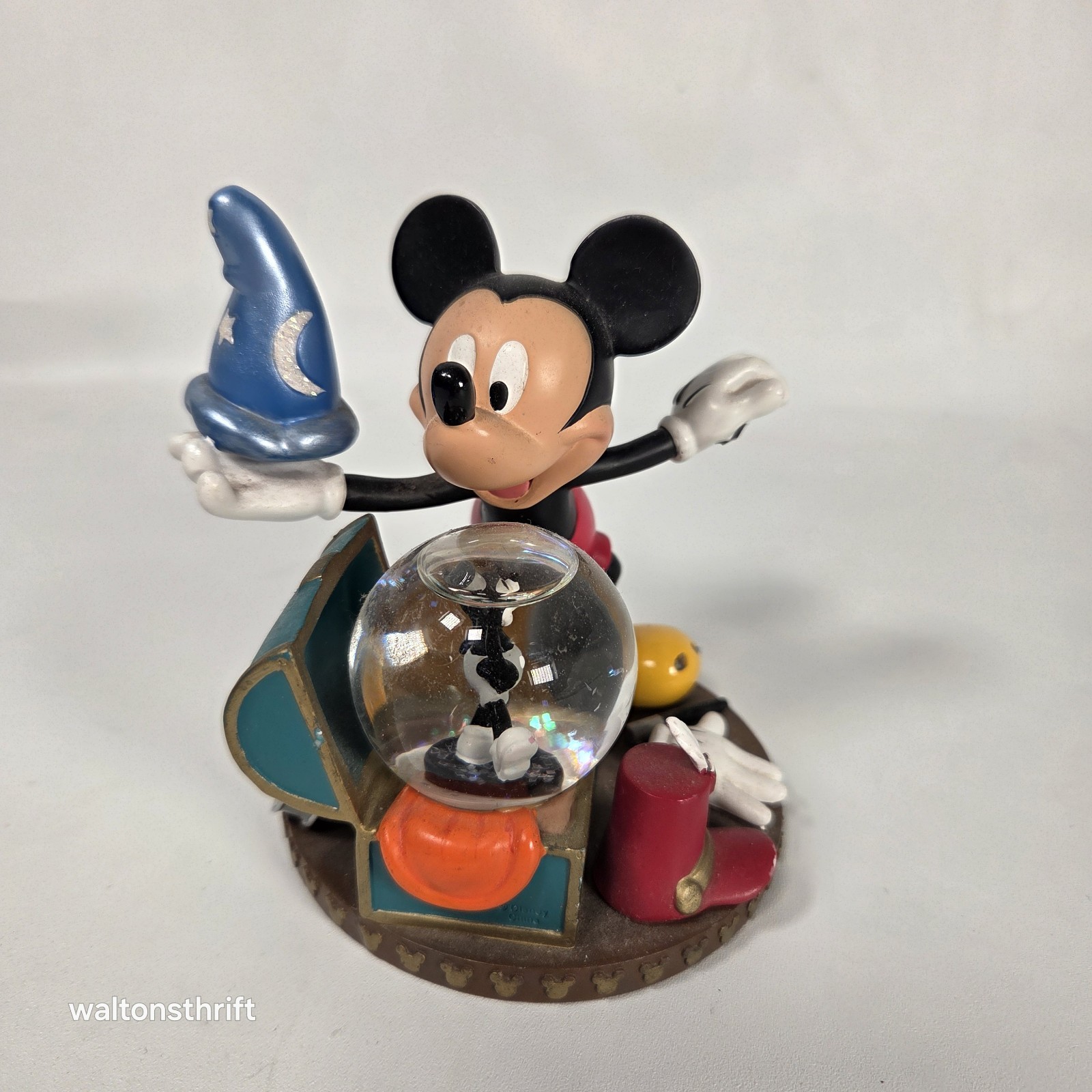 Disney Parks Fantasia Mickey Mouse Wizard Snow Globe Figure