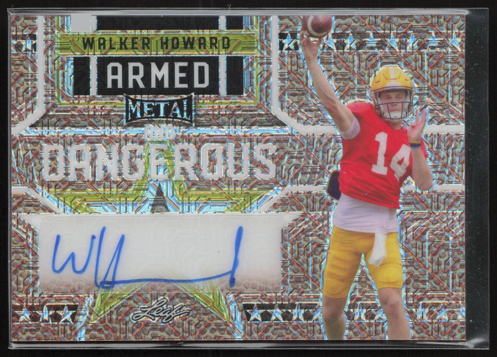 2023 Leaf Metal Draft Walker Howard Armed Dangerous Auto Kaleidoscope Pigskin /5