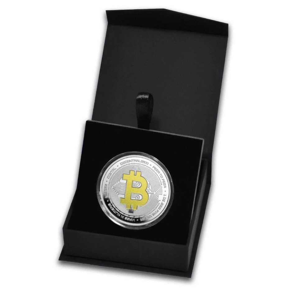 2025 Niue Bitcoin 1 oz Colorized Proof-Like  Silver Coin- In Capsule & Box