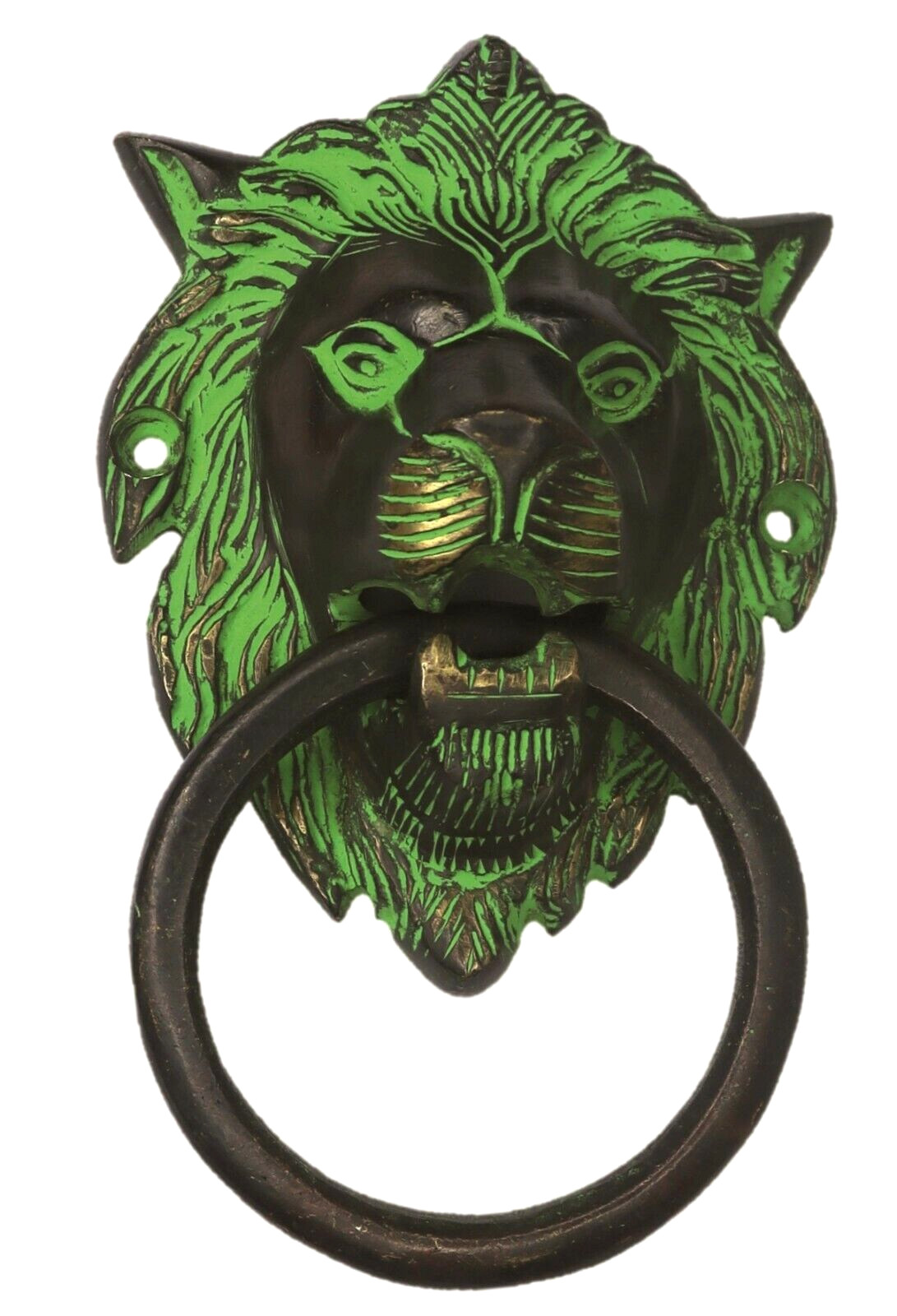 Lion Shape Antique Vintage Style Door Knocker Handmade Brass Home Decor Figure