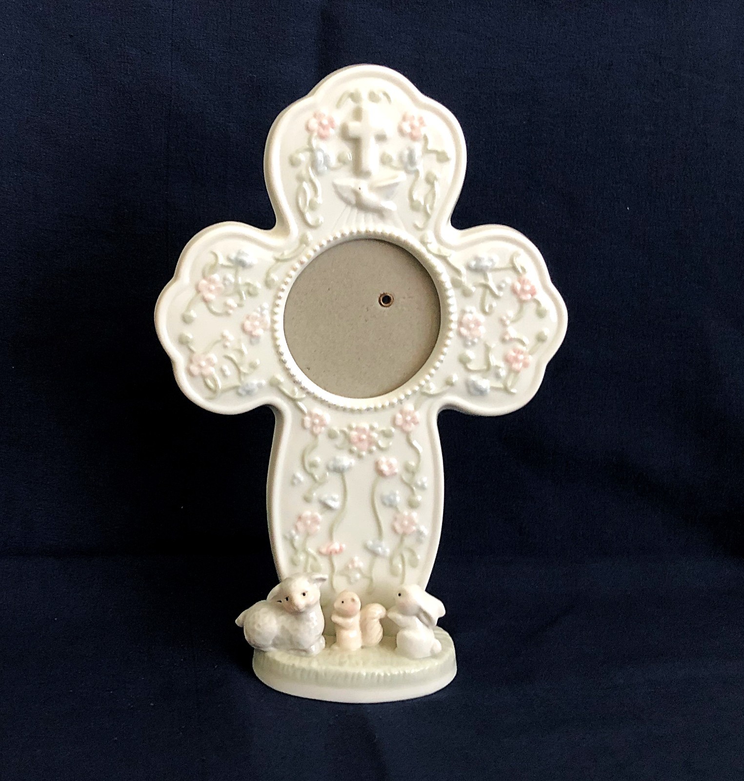 Russ Easter or Communion Christian Picture Frame - White with Floral Design