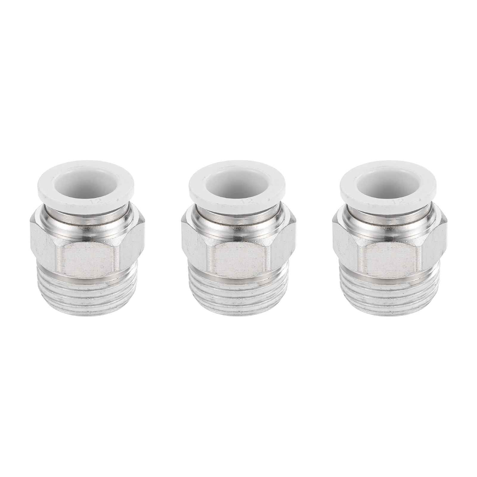 3Pcs Pneumatic Fitting, 12mm Tube OD x 1/2" PT Push to Connect Pneumatic Fitting