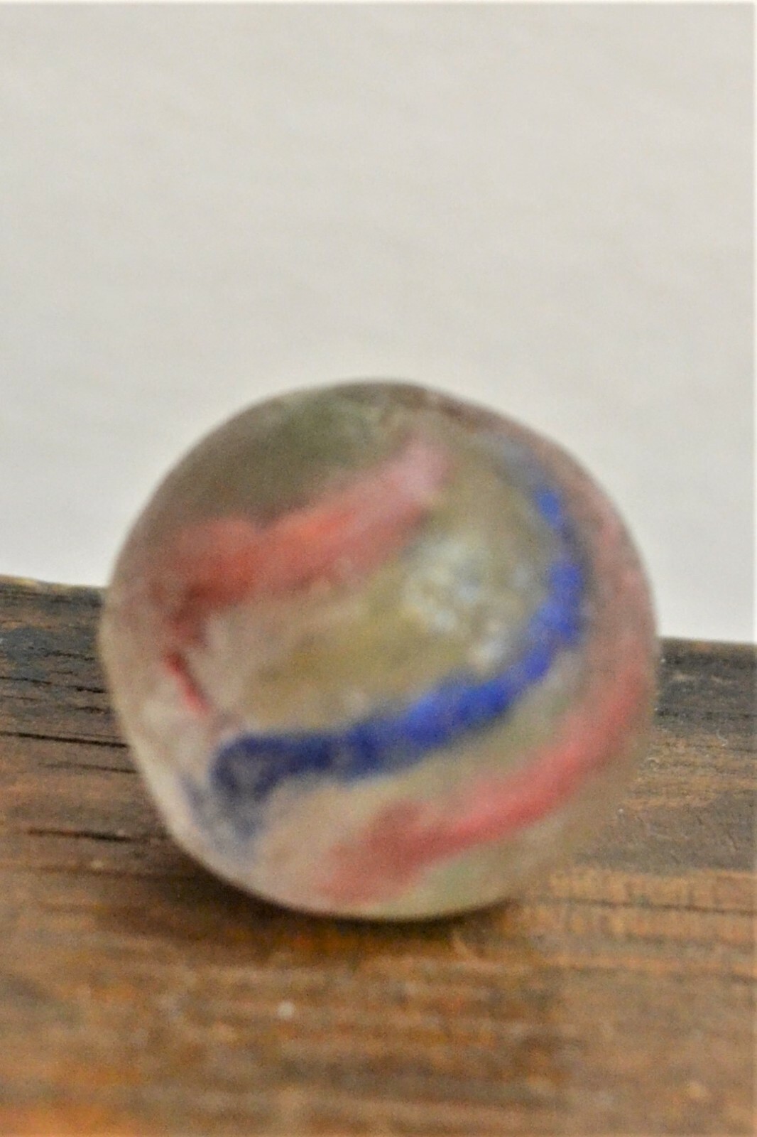 Rough German Handmade MARBLE Latticino Swirl Glass MARBLE Measuring 3/4" Antique